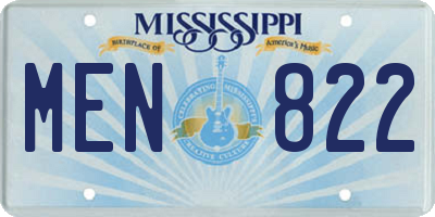 MS license plate MEN822