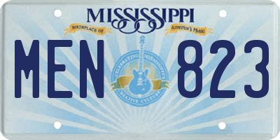 MS license plate MEN823