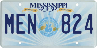 MS license plate MEN824
