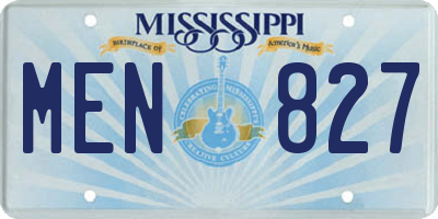 MS license plate MEN827