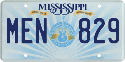 MS license plate MEN829