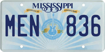 MS license plate MEN836