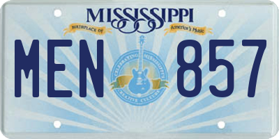 MS license plate MEN857