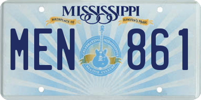MS license plate MEN861