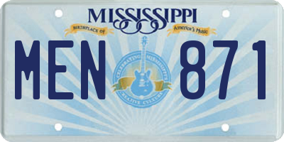 MS license plate MEN871