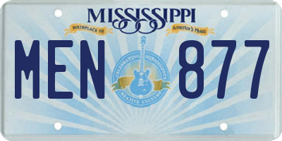 MS license plate MEN877
