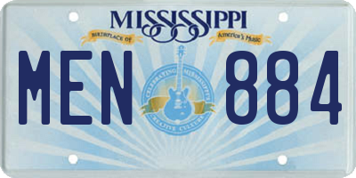 MS license plate MEN884