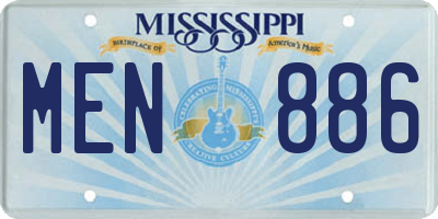 MS license plate MEN886