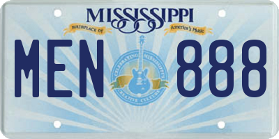 MS license plate MEN888