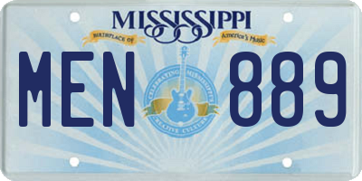 MS license plate MEN889