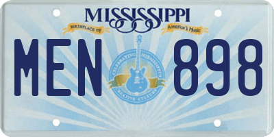 MS license plate MEN898