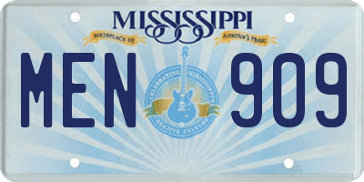 MS license plate MEN909
