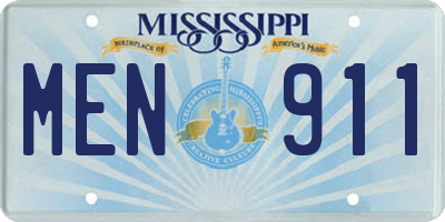 MS license plate MEN911