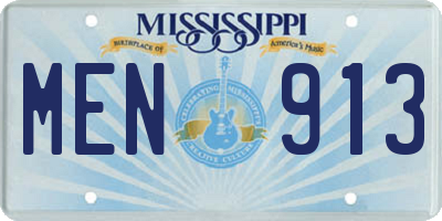 MS license plate MEN913