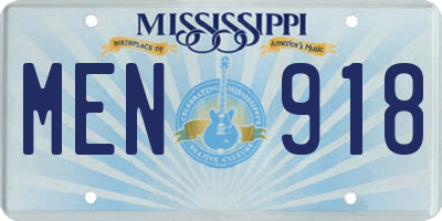MS license plate MEN918