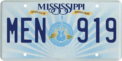 MS license plate MEN919