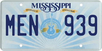 MS license plate MEN939