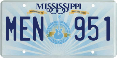 MS license plate MEN951