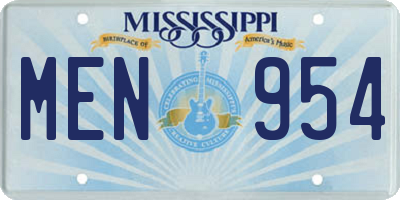 MS license plate MEN954