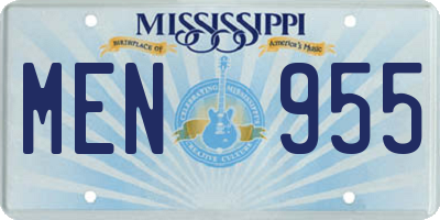 MS license plate MEN955
