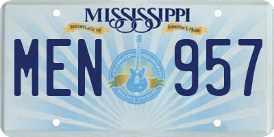 MS license plate MEN957