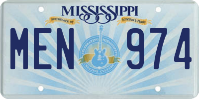MS license plate MEN974