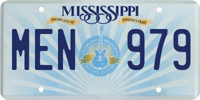 MS license plate MEN979