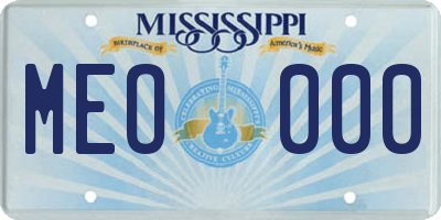MS license plate MEO000
