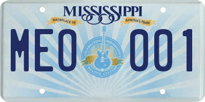 MS license plate MEO001