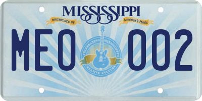 MS license plate MEO002
