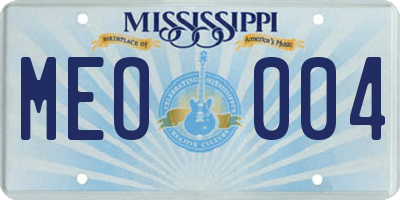 MS license plate MEO004