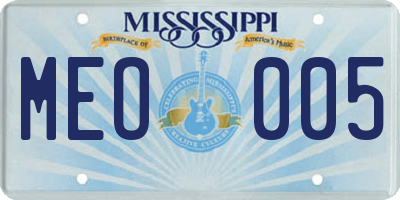 MS license plate MEO005