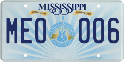 MS license plate MEO006