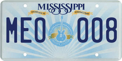MS license plate MEO008