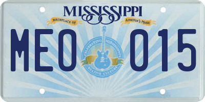 MS license plate MEO015