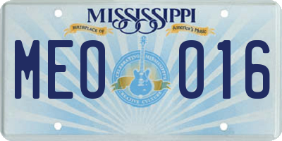 MS license plate MEO016