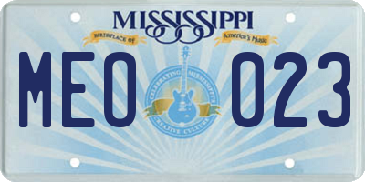 MS license plate MEO023