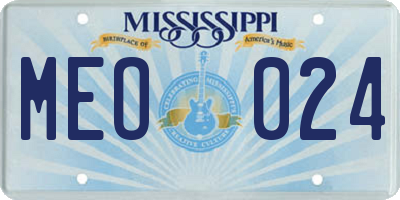 MS license plate MEO024