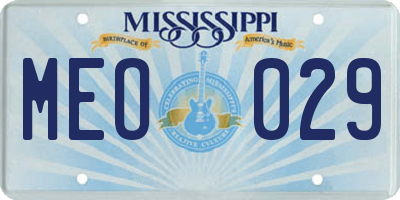 MS license plate MEO029