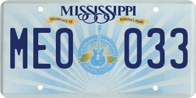 MS license plate MEO033