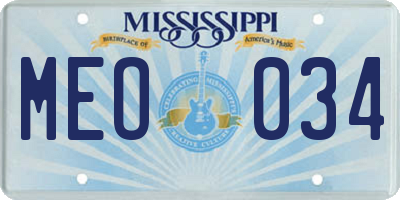 MS license plate MEO034