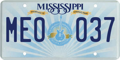 MS license plate MEO037