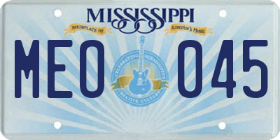 MS license plate MEO045