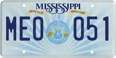MS license plate MEO051