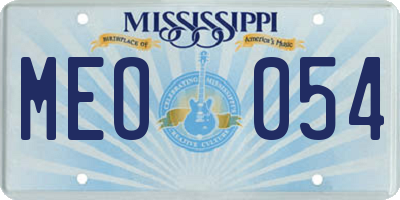 MS license plate MEO054