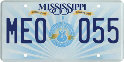MS license plate MEO055