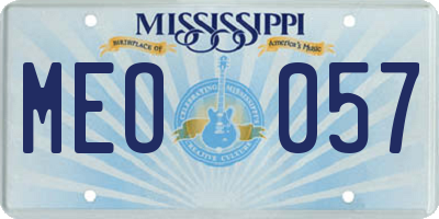 MS license plate MEO057