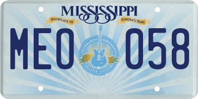 MS license plate MEO058