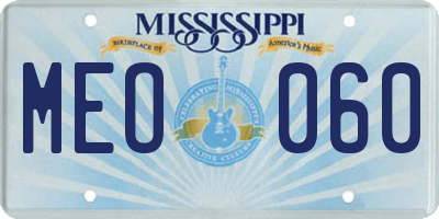 MS license plate MEO060