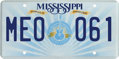 MS license plate MEO061